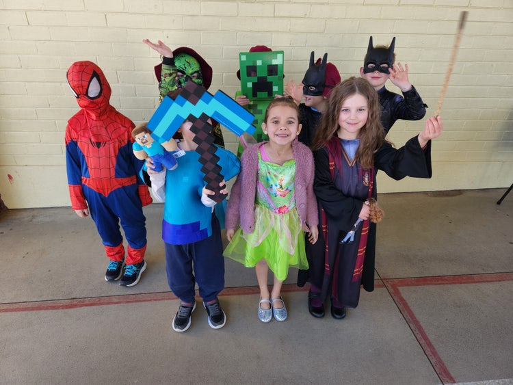 Kindergarten class in book week costumes