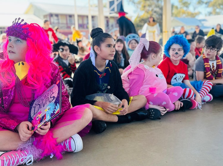 Students in book week costumes